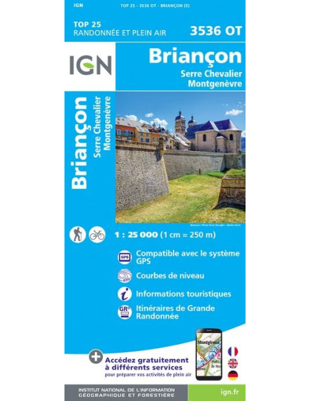 Carte IGN Top 25 : Briançon Serre-Chevalier Montgenèvre Carte IGN Top 25 : Briançon Serre-Chevalier Montgenèvre
