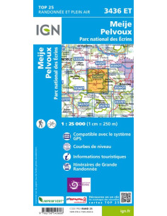 Carte IGN Top 25 : Meije-Pelvoux 2