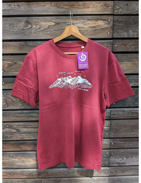 TEE-SHIRT massif des Ecrins HOMME BORDEAUX