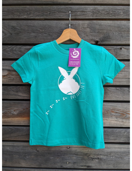 TEE-SHIRT lièvre ENFANT VERT