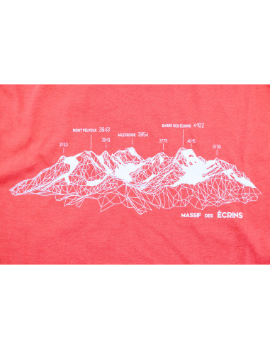 TEE-SHIRT massif des Ecrins FEMME CORAIL