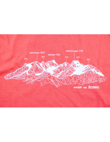 TEE-SHIRT massif des Ecrins FEMME CORAIL