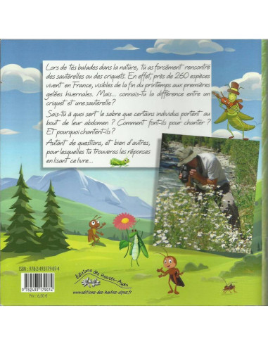 Livre sauterelles et criquets racontés aux enfants