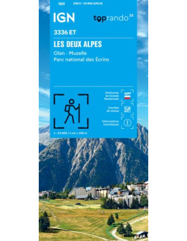 Carte IGN Top 25 Les deux Alpes