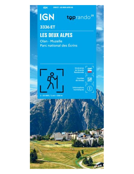 Carte IGN Top 25 Les deux Alpes